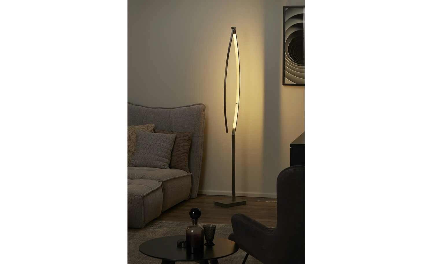 B-Leuchten LED-Stehleuchte, 1-flammig, Nickel-matt | silberfarben 1 B-Leuchten LED-Stehleuchte, 1-flammig, Nickel-matt | silberfarben