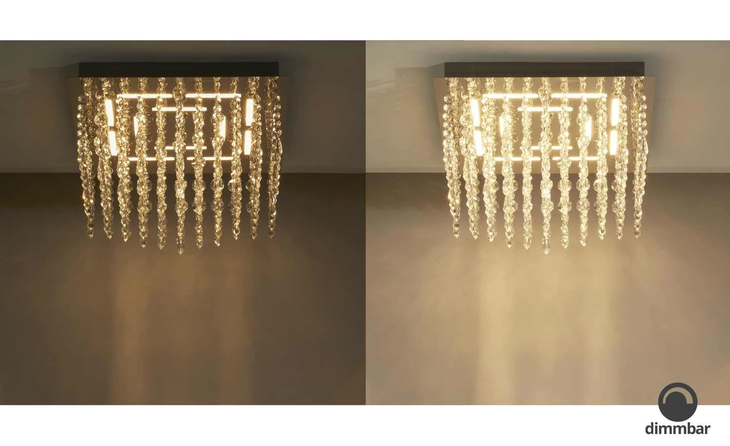 B-Leuchten LED-Deckenleuchte, chrom mit Glasbehang 1 B-Leuchten LED-Deckenleuchte, chrom mit Glasbehang