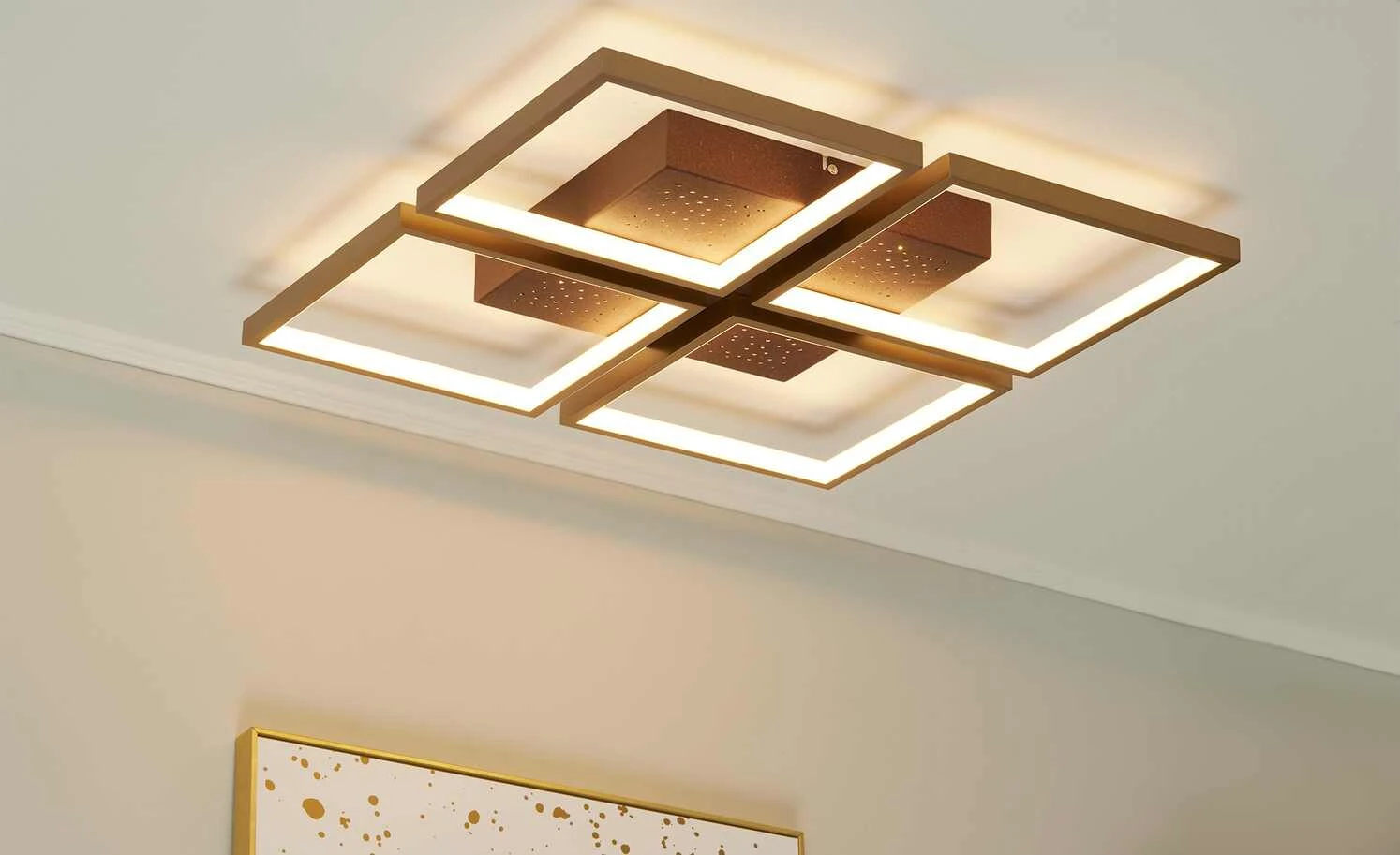 Fischer-Honsel LED-Deckenleuchte, rostfarben/Braun 2 Fischer-Honsel LED-Deckenleuchte, rostfarben/Braun – Bild 2