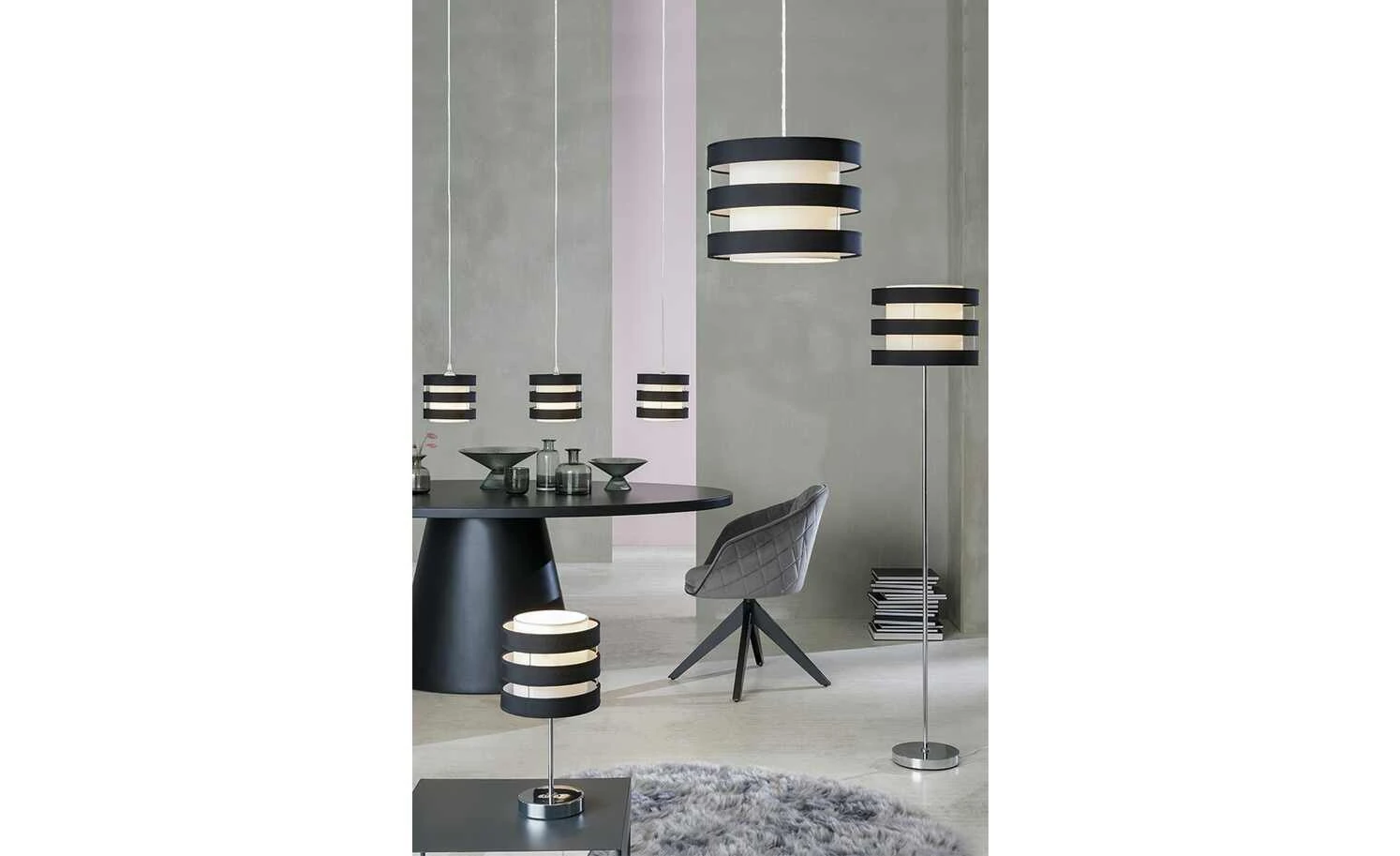 KHG Tischleuchte, 1-flammig, Schirm schwarz/weiß 1 KHG Tischleuchte, 1-flammig, Schirm schwarz/weiß