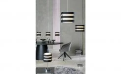 KHG Stehleuchte, 1-flammig, Schirm schwarz/weiß