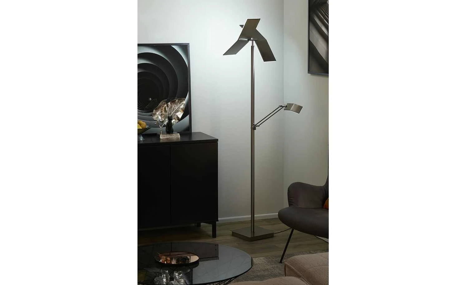 Meisterleuchten LED-Deckenfluter, 3-flammig, Nickel-matt/ chrom 4 Meisterleuchten LED-Deckenfluter, 3-flammig, Nickel-matt/ chrom – Bild 4