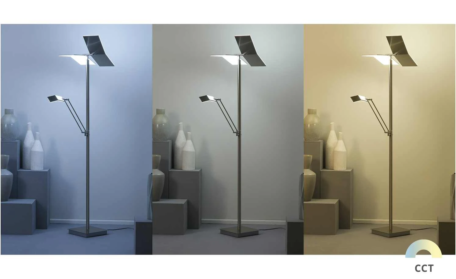 Meisterleuchten LED-Deckenfluter, 3-flammig, Nickel-matt/ chrom 3 Meisterleuchten LED-Deckenfluter, 3-flammig, Nickel-matt/ chrom – Bild 3