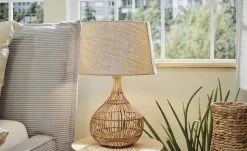 HOME STORY Rattan-Tischleuchte, 1-flammig