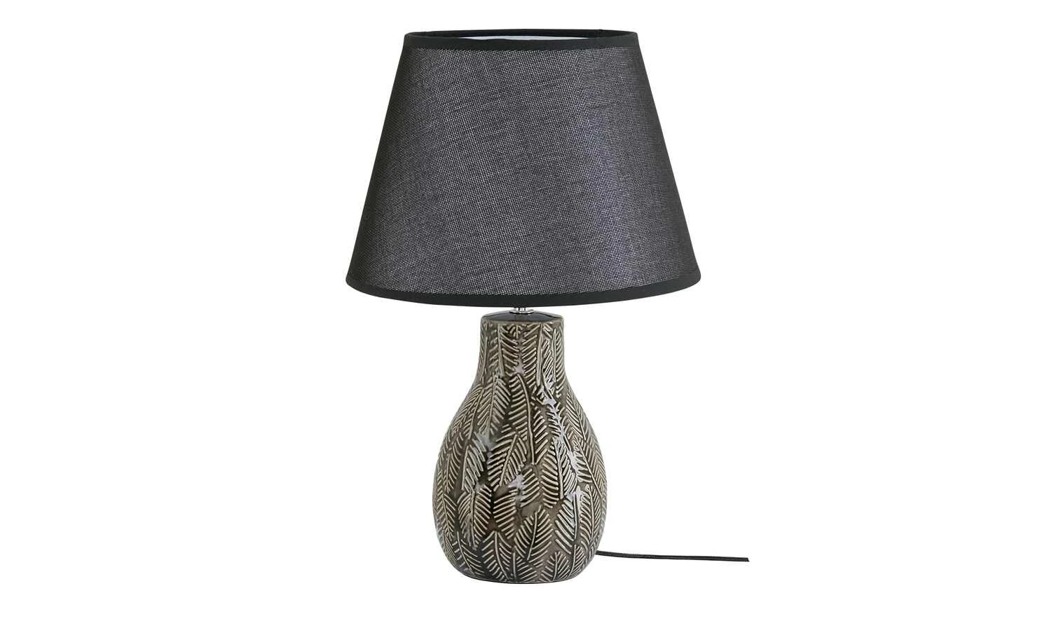 HOME STORY Keramik-Tischleuchte, 1-flammig, schwarz 2 HOME STORY Keramik-Tischleuchte, 1-flammig, schwarz – Bild 2