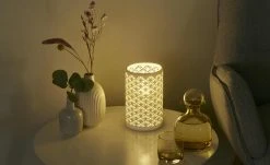 for friends Keramik-Tischleuchte, 1-flammig, weiß `Muscheln`