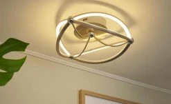 Trio LED-Deckenleuchte, Nickel-matt, geschwungen | silberfarben