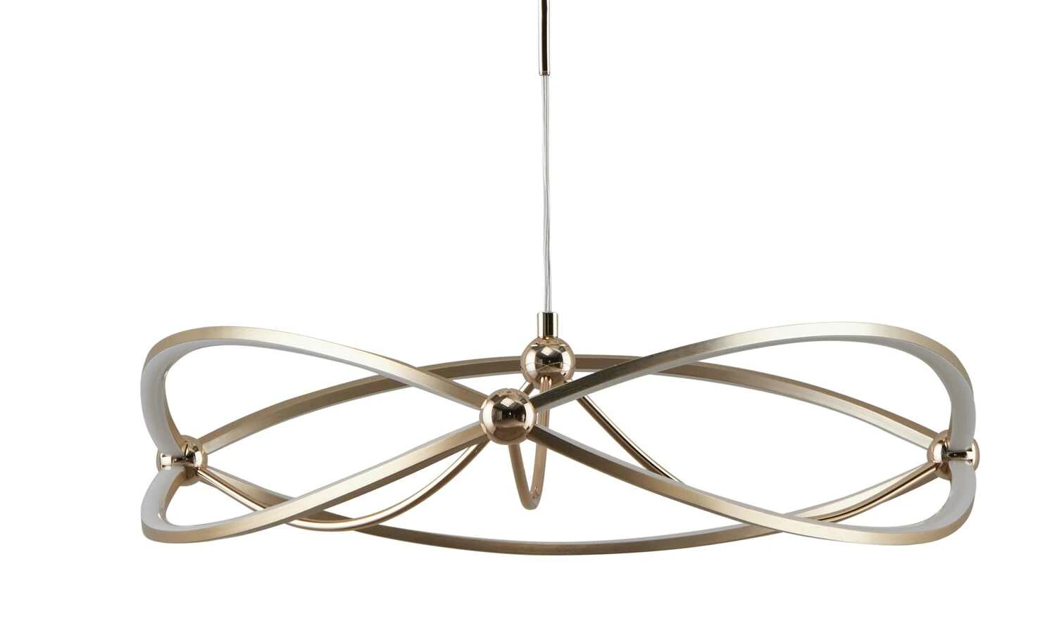 Trio LED-Pendelleuchte messing matt, geschwungen | messingfarben 2 Trio LED-Pendelleuchte messing matt, geschwungen | messingfarben – Bild 2