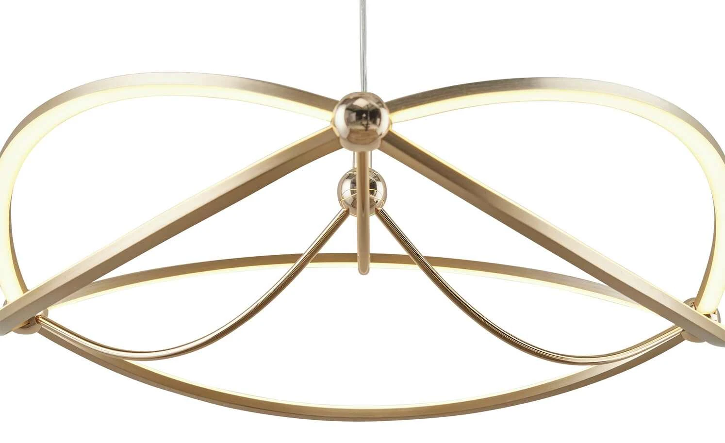 Trio LED-Pendelleuchte messing matt, geschwungen | messingfarben 5 Trio LED-Pendelleuchte messing matt, geschwungen | messingfarben – Bild 5