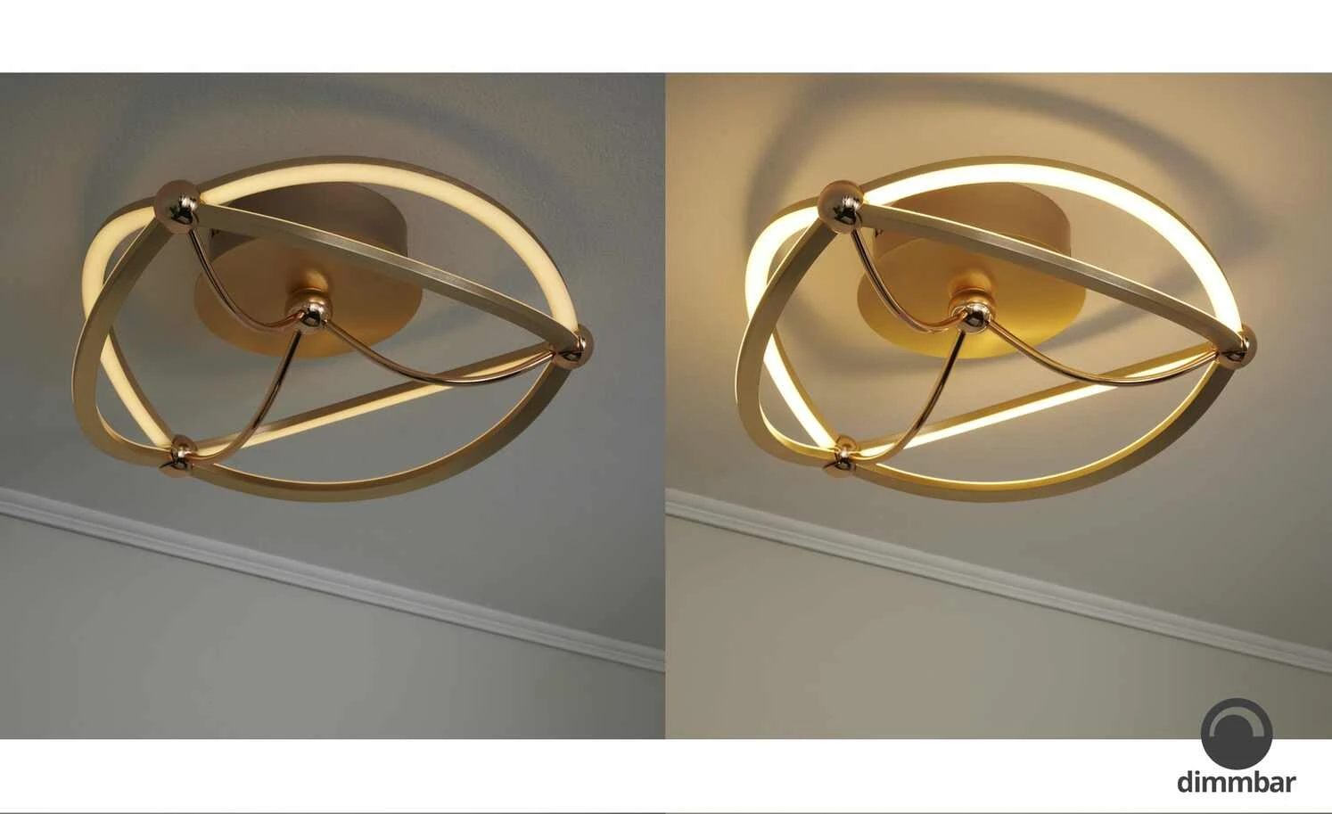 Trio LED-Deckenleuchte, messing-matt, geschwungen | messingfarben 7 Trio LED-Deckenleuchte, messing-matt, geschwungen | messingfarben – Bild 7