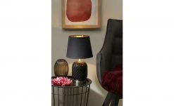 KHG Keramik-Tischleuchte, 1-flammig, schwarz