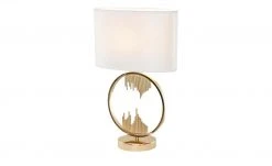 HOME STORY Tischleuchte, 1-flammig, goldfarben/ Schirm weiß -Innenleuchten Verkaufsladen 11686540 8 202203142232