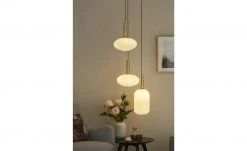 KHG Pendelleuchte, 3-flammig, schwarz / goldfarben