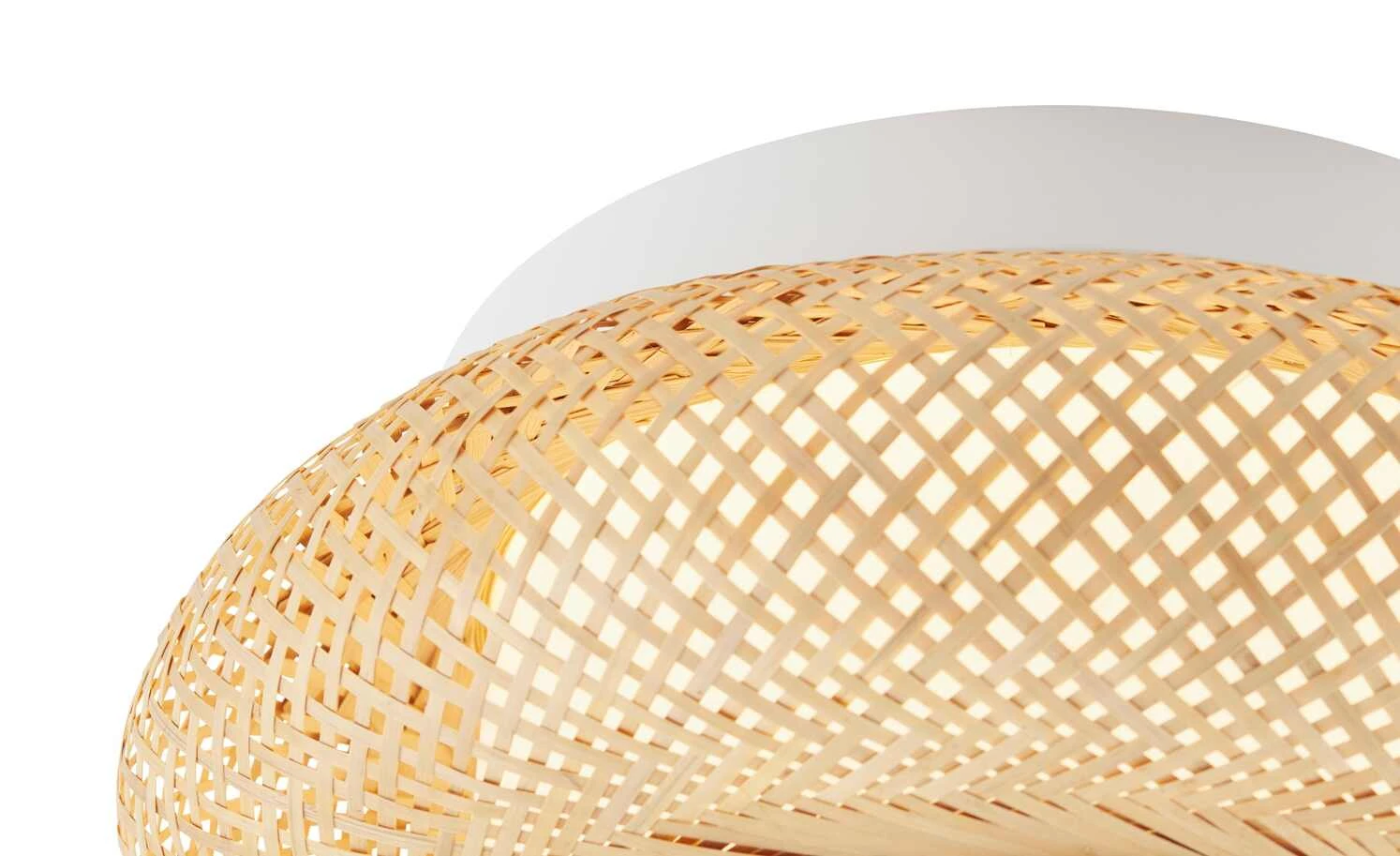 HOME STORY LED-Deckenleuchte, Rattan / weiß 4 HOME STORY LED-Deckenleuchte, Rattan / weiß – Bild 4