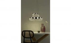 KHG LED-Kristall-Pendelleuchte, chrom