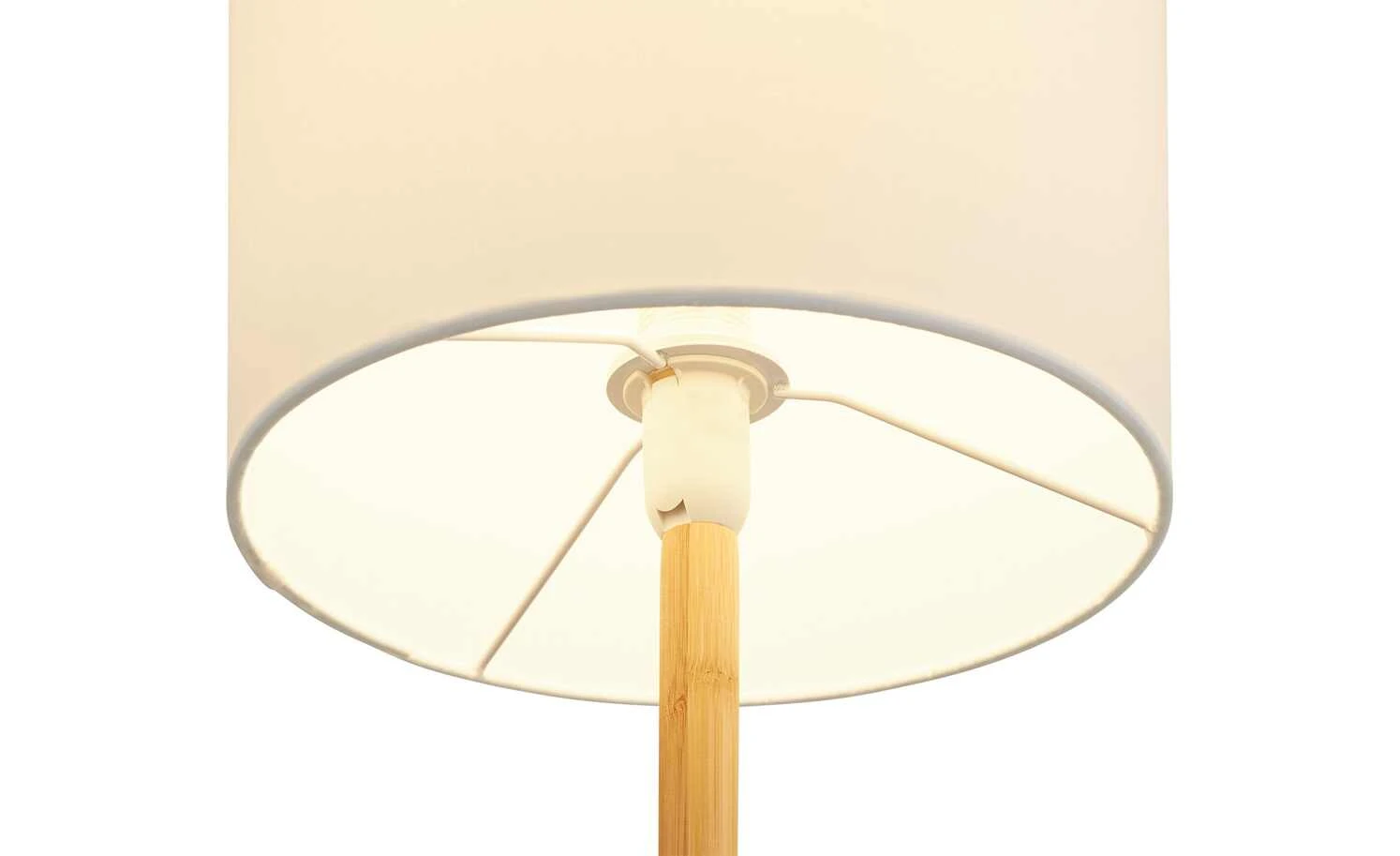 HOME STORY Tischleuchte, 1-flammig, weiß mit Bambus 4 HOME STORY Tischleuchte, 1-flammig, weiß mit Bambus – Bild 4