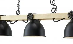 KHG Pendelleuchte, 3-flammig, schwarz mit Pinienholz -Innenleuchten Verkaufsladen 11686575 6 202203081236