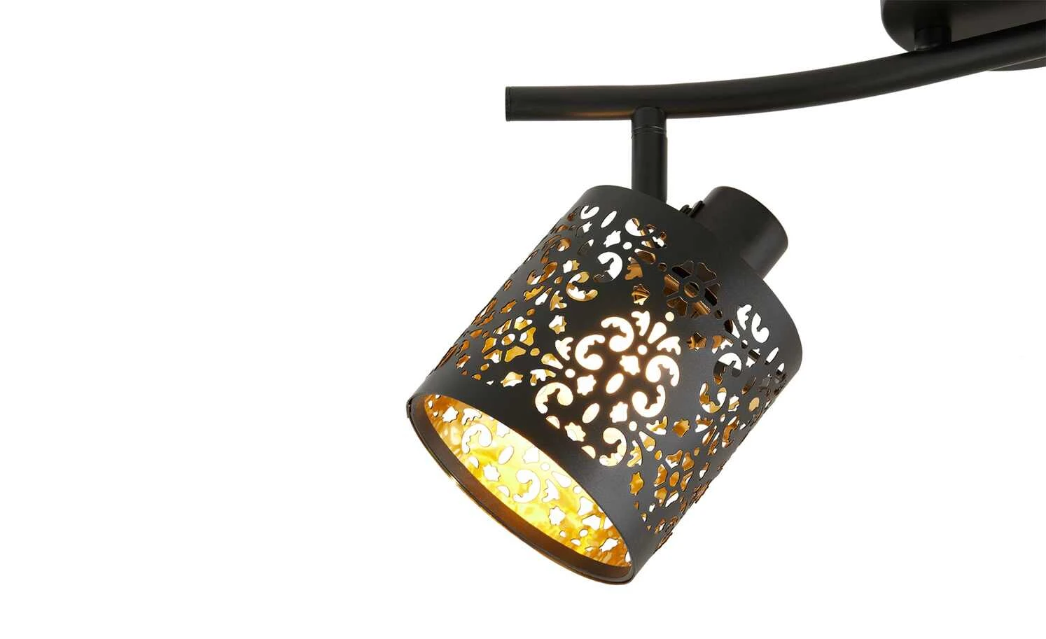 KHG Deckenstrahler, 2-flammig, schwarz/gold mit Stanzung 6 KHG Deckenstrahler, 2-flammig, schwarz/gold mit Stanzung – Bild 6
