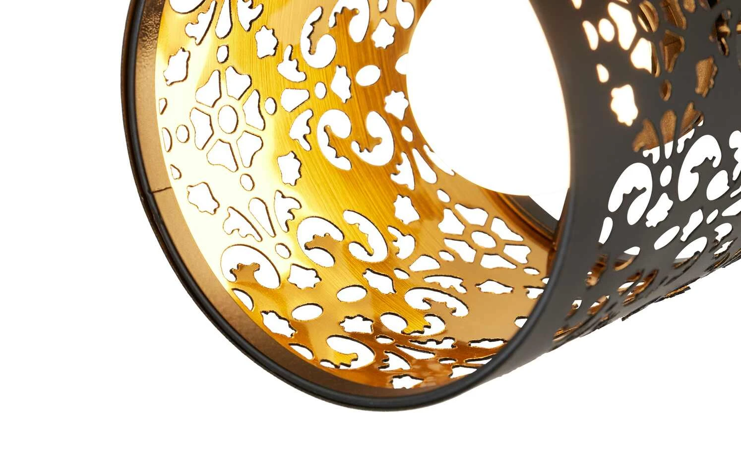 KHG Deckenstrahler, 3-flammig, schwarz/gold mit Stanzung 4 KHG Deckenstrahler, 3-flammig, schwarz/gold mit Stanzung – Bild 4