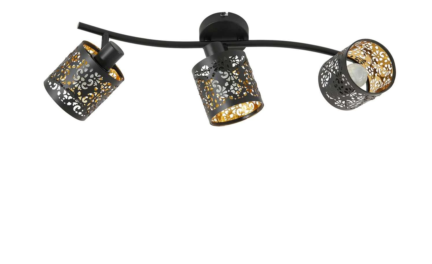KHG Deckenstrahler, 3-flammig, schwarz/gold mit Stanzung 6 KHG Deckenstrahler, 3-flammig, schwarz/gold mit Stanzung – Bild 6