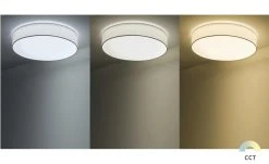 KHG Smart-Home Deckenleuchte, Stoffschirm weiß mit Stanzung