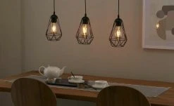 KHG Pendelleuchte, 3-flammig, Metall schwarz