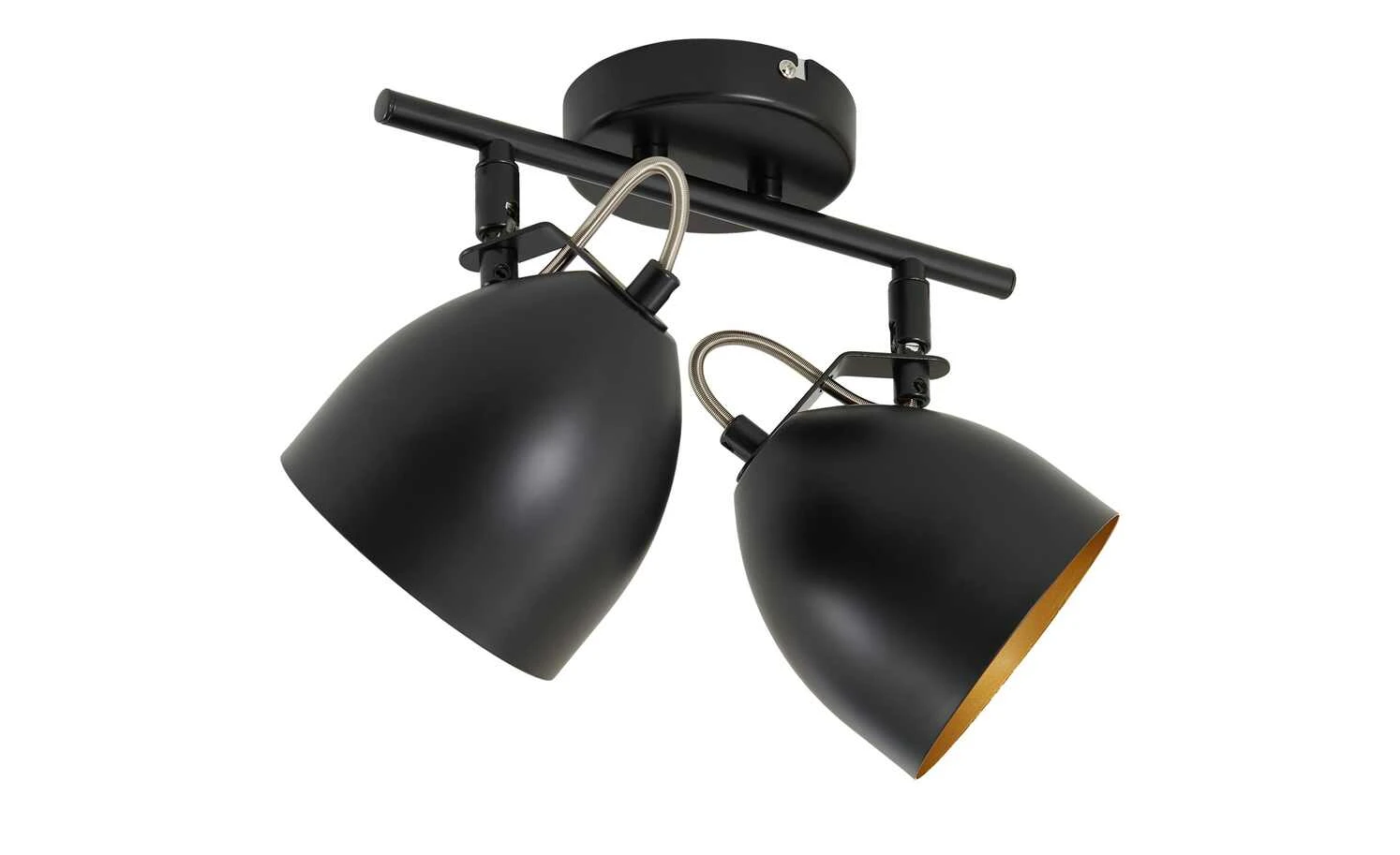 KHG Deckenstrahler, 2-flammig, schwarz innen goldfarben 4 KHG Deckenstrahler, 2-flammig, schwarz innen goldfarben – Bild 4