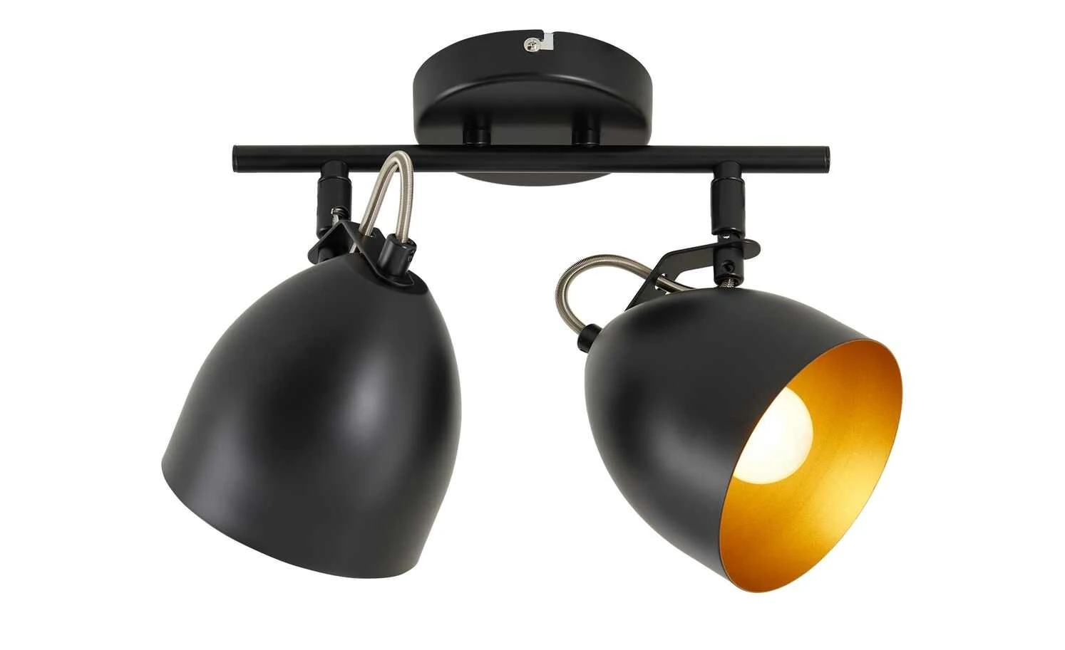 KHG Deckenstrahler, 2-flammig, schwarz innen goldfarben 3 KHG Deckenstrahler, 2-flammig, schwarz innen goldfarben – Bild 3