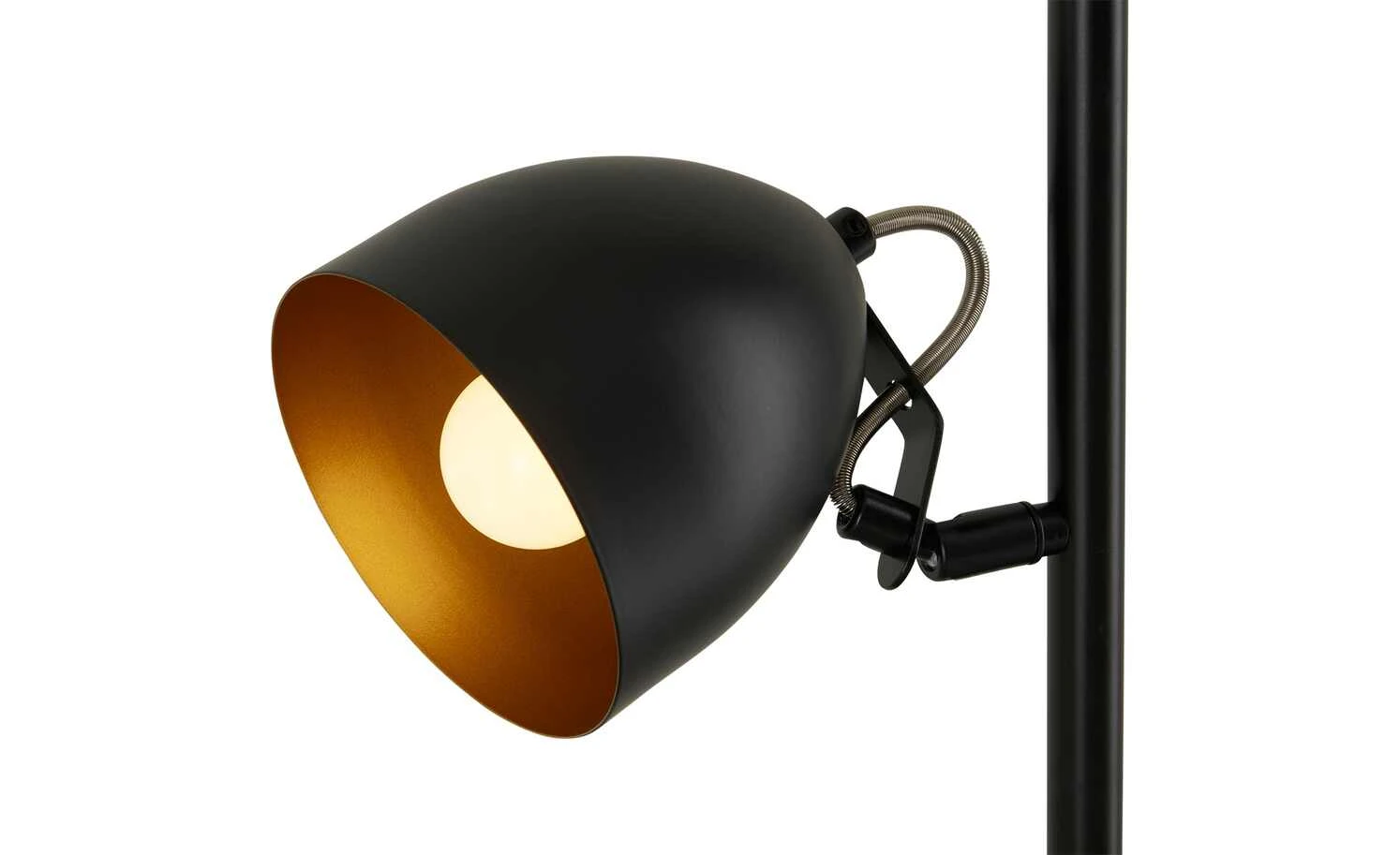 KHG Stehleuchte, 2-flammig schwarz goldfarben 4 KHG Stehleuchte, 2-flammig schwarz goldfarben – Bild 4