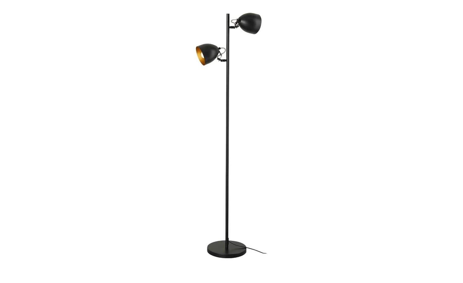 KHG Stehleuchte, 2-flammig schwarz goldfarben 2 KHG Stehleuchte, 2-flammig schwarz goldfarben – Bild 2