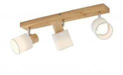 KHG Deckenstrahler, 3-flammig, Holz/ Stoffschirm weiß -Innenleuchten Verkaufsladen 11686651 2 202205022313