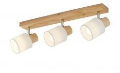 KHG Deckenstrahler, 3-flammig, Holz/ Stoffschirm weiß -Innenleuchten Verkaufsladen 11686651 3 202205022313