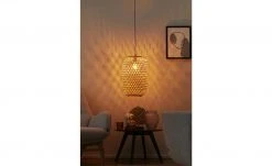 HOME STORY Pendelleuchte, 1-flammig, Rattan-geflecht, natur ´groß` | 169|cm