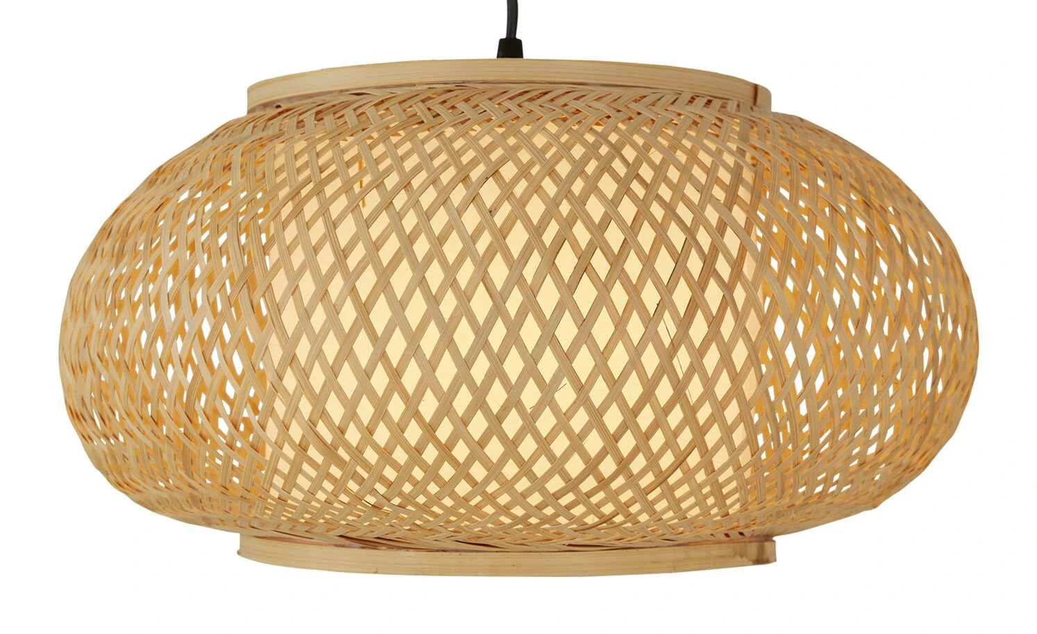 HOME STORY Pendelleuchte, 1-flammig, Rattan/ Stoff 3 HOME STORY Pendelleuchte, 1-flammig, Rattan/ Stoff – Bild 3