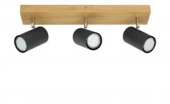 Trio Deckenspot, 3-flammig, schwarz / Eiche -Innenleuchten Verkaufsladen 11686694 1 202104272235