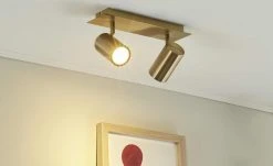 Trio Deckenstrahler, 2-flammig, altmessing | 30|cm