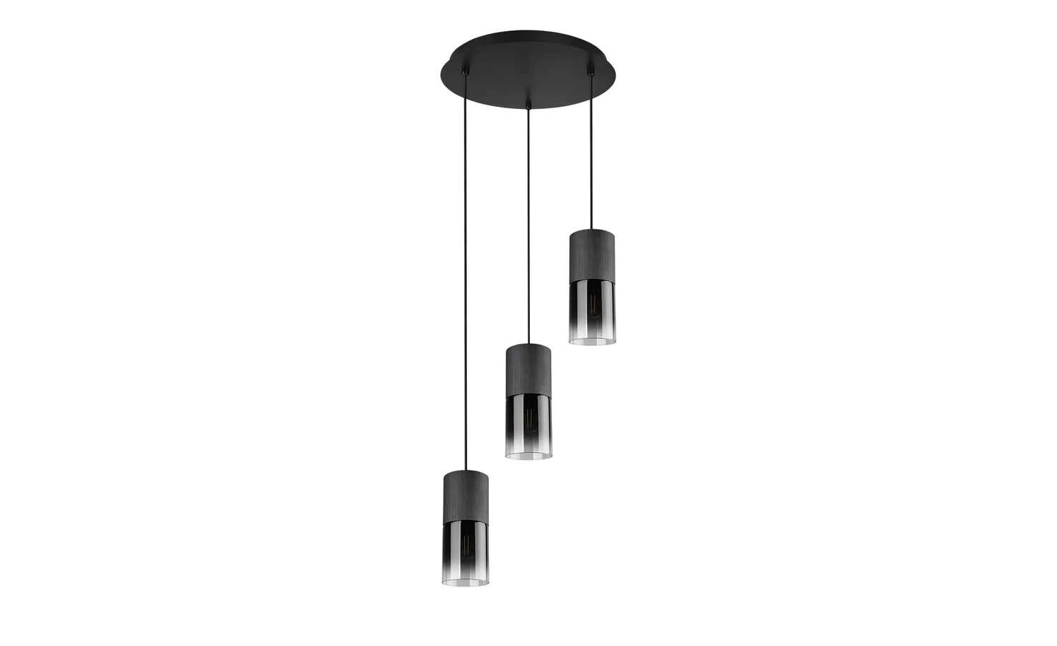 Trio Pendelleuchte, 3-flammig, Rauchglas schwarz 5 Trio Pendelleuchte, 3-flammig, Rauchglas schwarz – Bild 5