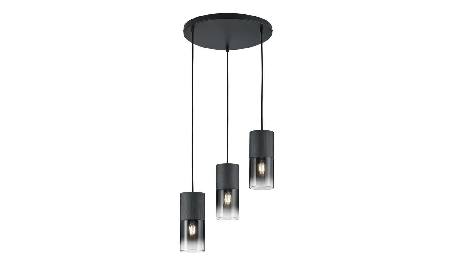 Trio Pendelleuchte, 3-flammig, Rauchglas schwarz 6 Trio Pendelleuchte, 3-flammig, Rauchglas schwarz – Bild 6