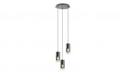 Trio Pendelleuchte, 3-flammig, Rauchglas schwarz 14 Trio Pendelleuchte, 3-flammig, Rauchglas schwarz -Innenleuchten Verkaufsladen 11686734 5 202202242232
