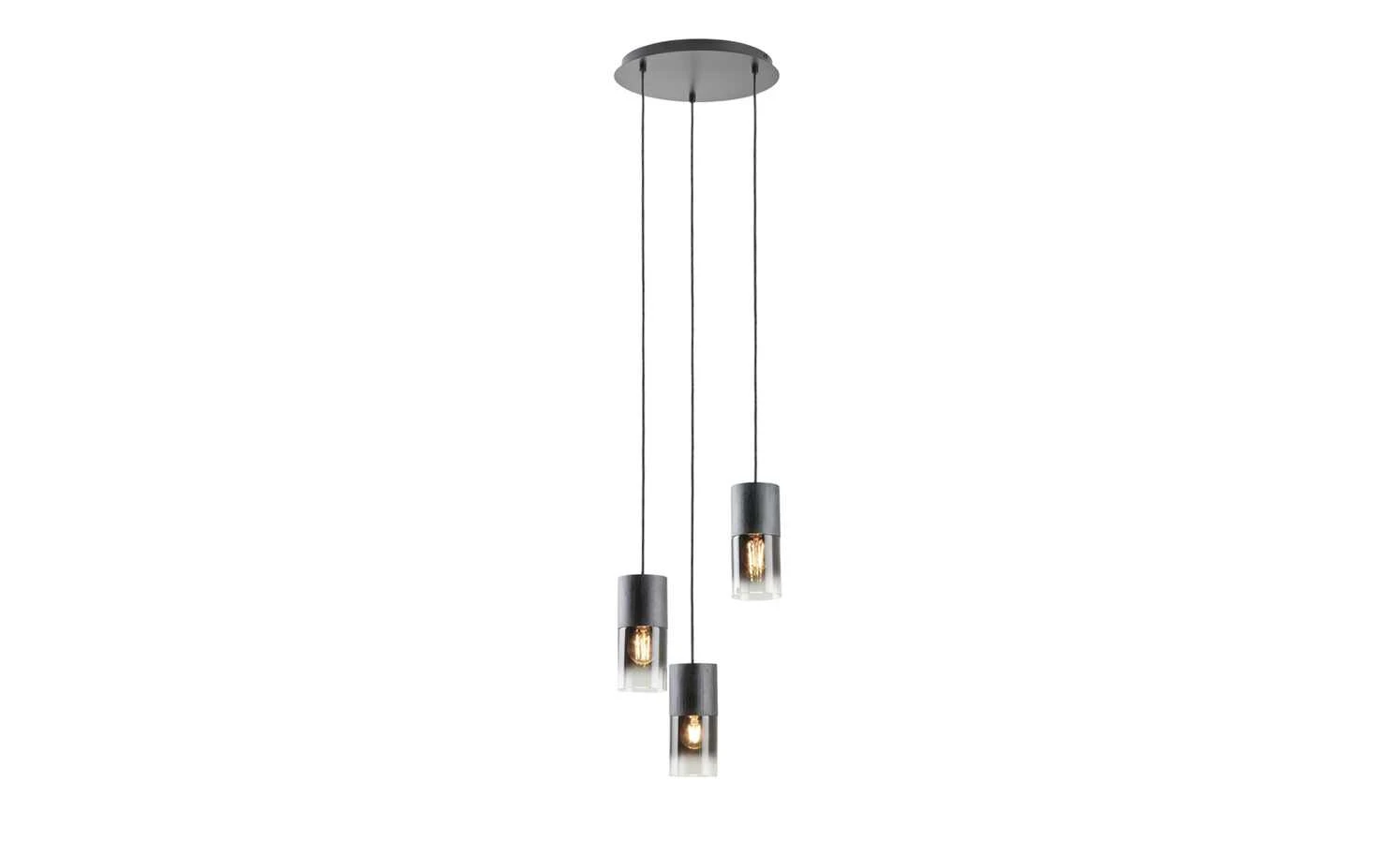 Trio Pendelleuchte, 3-flammig, Rauchglas schwarz 7 Trio Pendelleuchte, 3-flammig, Rauchglas schwarz – Bild 7