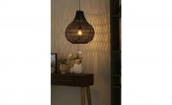 KHG Pendelleuchte, 1-flammig, Papierseil schwarz