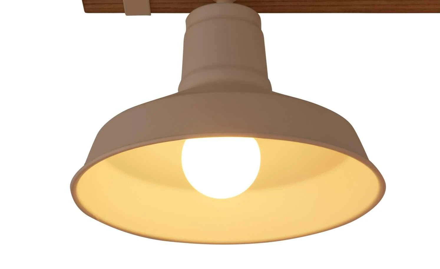 Pendelleuchte, 3-flammig, weiß/Holz mit Tau 5 Pendelleuchte, 3-flammig, weiß/Holz mit Tau – Bild 5