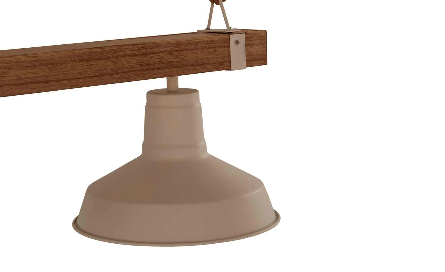 Pendelleuchte, 3-flammig, weiß/Holz mit Tau 7 Pendelleuchte, 3-flammig, weiß/Holz mit Tau – Bild 7