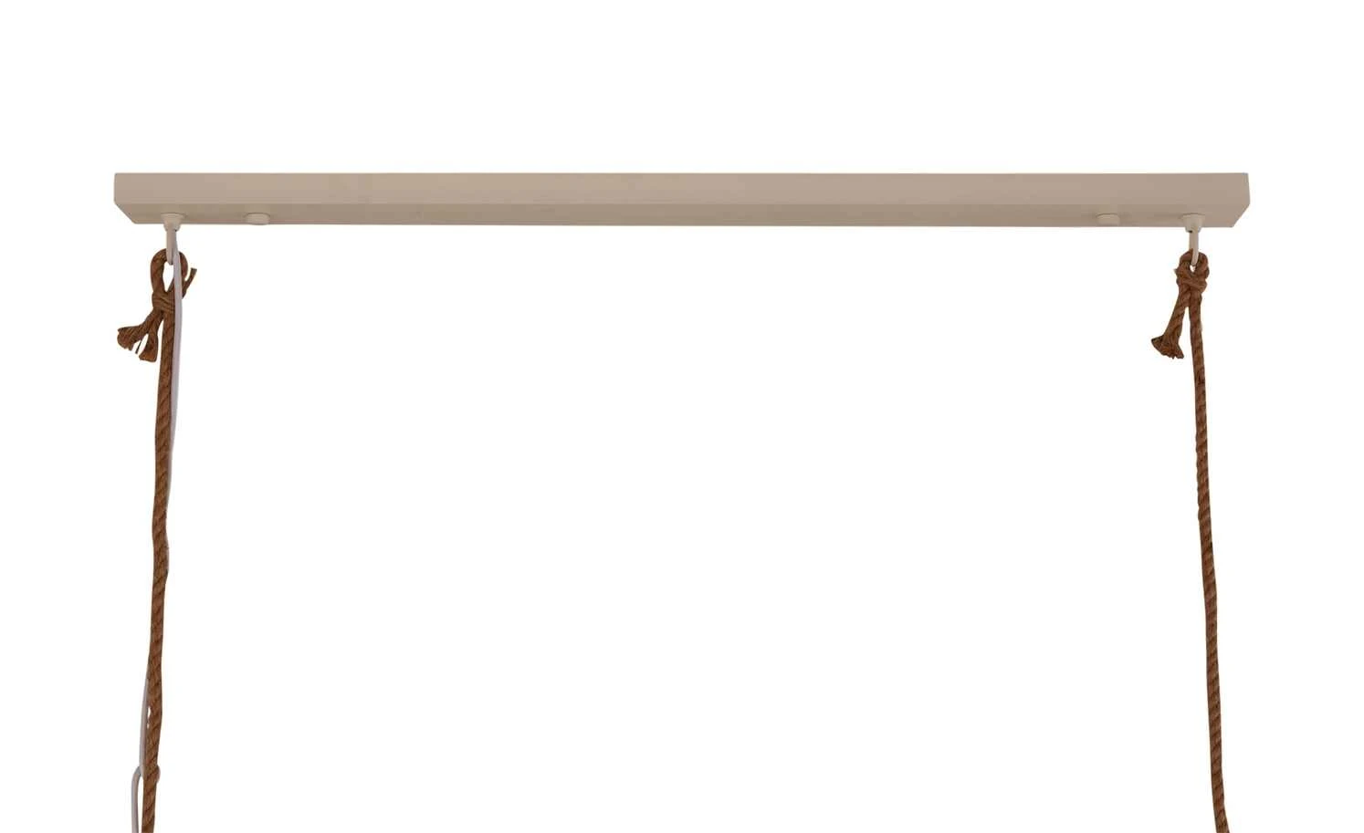 Pendelleuchte, 3-flammig, weiß/Holz mit Tau 8 Pendelleuchte, 3-flammig, weiß/Holz mit Tau – Bild 8