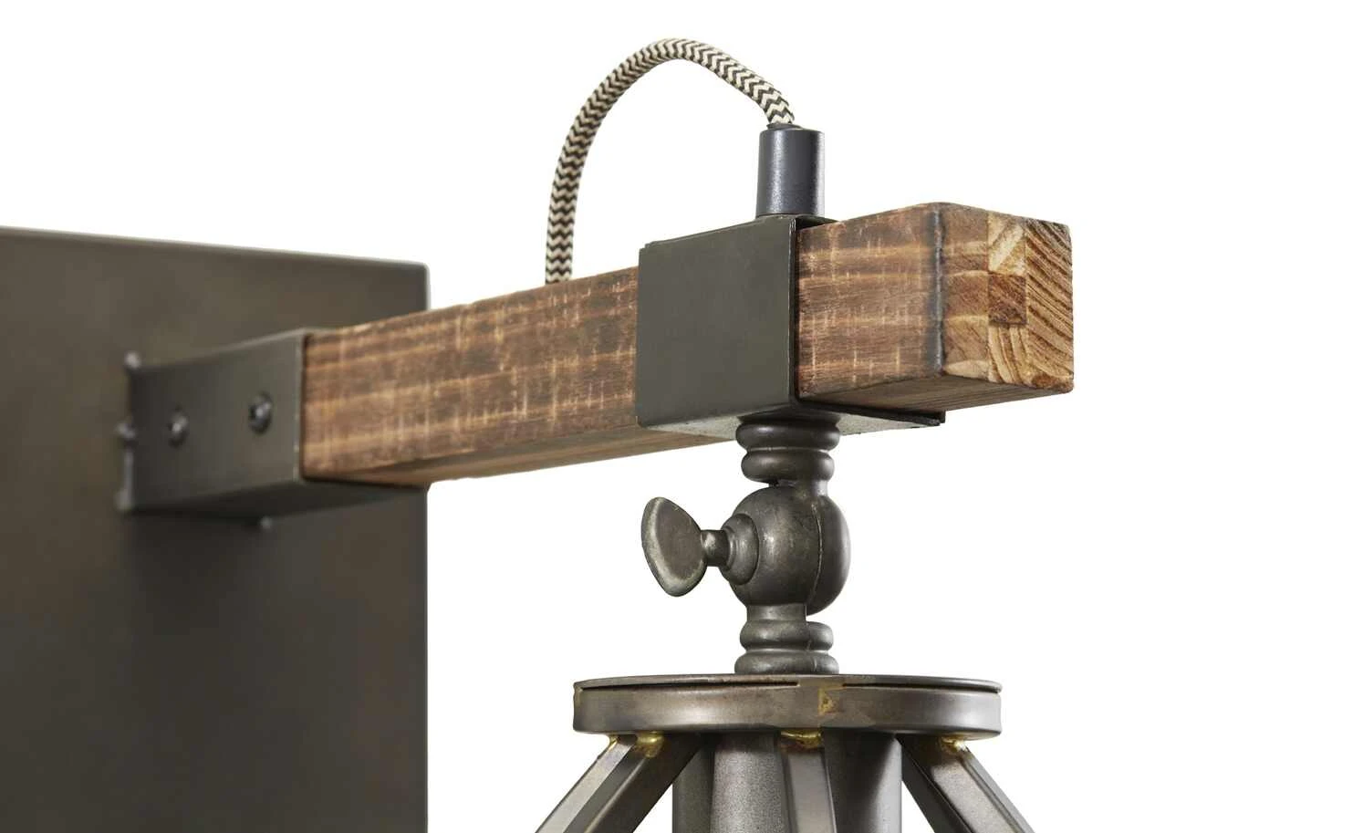 Wandleuchte, 1-flammig, schwarz/holz 6 Wandleuchte, 1-flammig, schwarz/holz – Bild 6