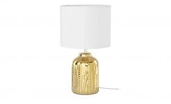 KHG Tischeuchte, 1-flammig, goldfarben mit Stoffschirm