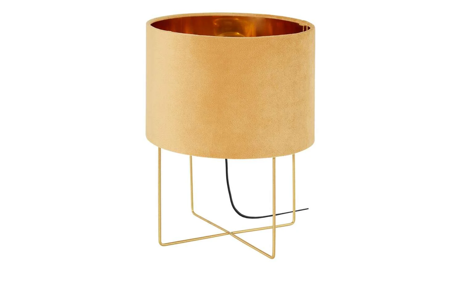 Fischer-Honsel Tischleuchte, 1-flammig, gelb Samt `klein´ | 32|cm Gelb 2 Fischer-Honsel Tischleuchte, 1-flammig, gelb Samt `klein´ | 32|cm Gelb – Bild 2