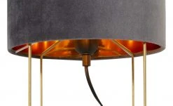 Fischer-Honsel Tischleuchte, 1-flammig, grau Samt `klein´ | 32|cm Grau -Innenleuchten Verkaufsladen 11686924 2 202112281240