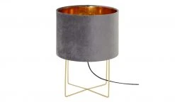 Fischer-Honsel Tischleuchte, 1-flammig, grau Samt `klein´ | 32|cm Grau -Innenleuchten Verkaufsladen 11686924 5 202112281240