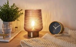 Mobile-Tischleuchte, Glas braun, groß | Braun 21|cm